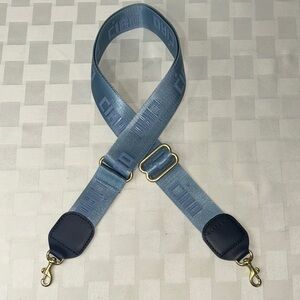 Clare V “CIAO” Blue Nylon Strap with Silver Hardware